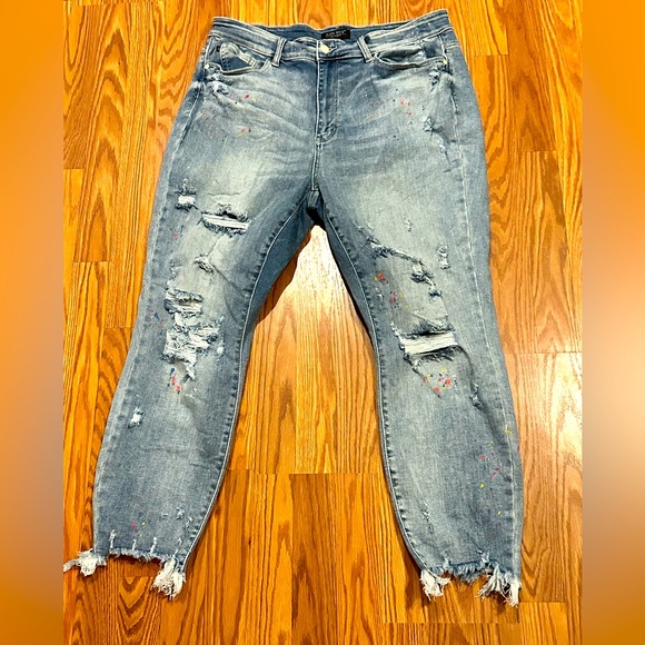 Judy Blue Jeans Judy Blue Paint Splatter Boyfriend Jeans Sz 8w